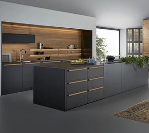 Armoires de cuisine en bois modulaires modernes avec carcasse en mélamine