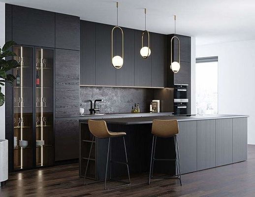 Armoire de cuisine de coin en aluminium moderne