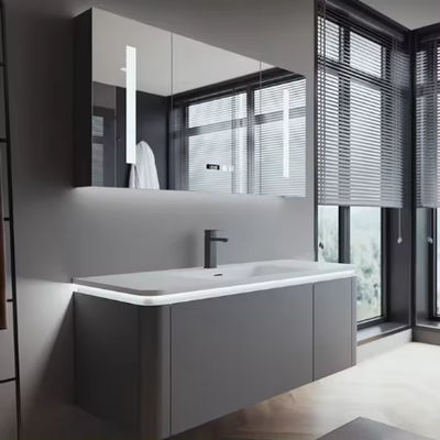 Armoire de salle de bain personnalisée à mur 60 pouces Vanité évier unique