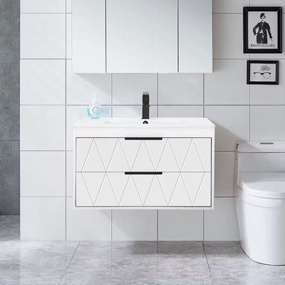 Unité de vanité d'évier flottant blanc de salle de bain sur mesure 500 mm