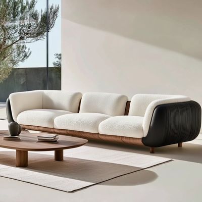 Sofa moderne 3 places Sofa à couchette meuble en tissu meuble blanc