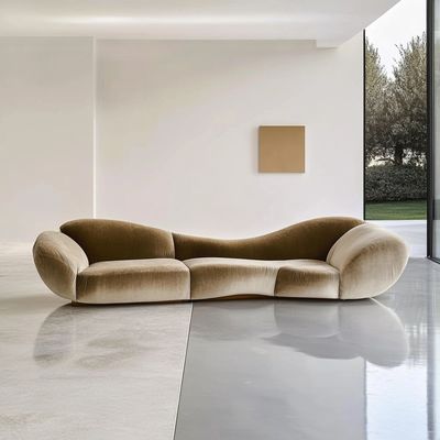 Canapé d'angle style velours design moderne salon en forme de U hôtel luxe léger combinaison modulaire