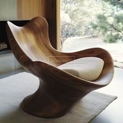 Chaise de loisirs moderne en forme unique mécanisme d'exploitation du fauteuil de bois massif