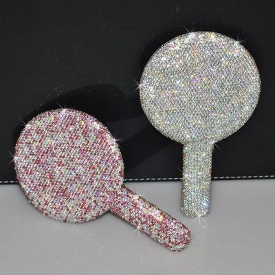 Cercle rose clair miroir en strass pour les soins tactiles et l'application de maquillage en déplacement
