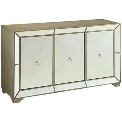 Armoire de buffet contemporain à trois portes et miroirs