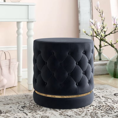 Étagère en plastique en bois rond Ottoman siège Pouf
