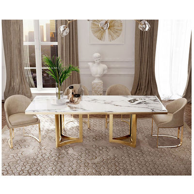 Table à manger en marbre avec un design personnalisé et un motif solide