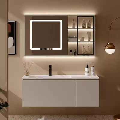 Unité de vanité d' évier rectangulaire moderne Combo de cabinet pour salle de bains