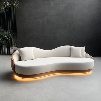 Décoration en tissu en boucle modulaire incurvée canapé coin de sol sectionnel confortable canapé meubles de salon moderne ensemble