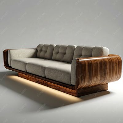 Salon de style européen minimaliste, moderne, avec canapé Chesterfield à pieds en bois blanc, ensemble avec couleur personnalisée et design luxueux