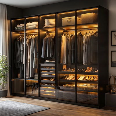 Meubles de garde-robe en bois extensibles pour la conception de chambres à coucher modernes à Foshan