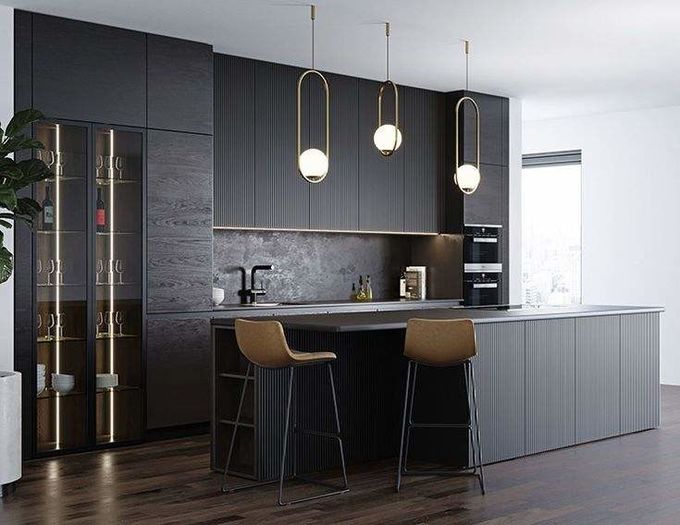 Armoires de cuisine en mélamine modulaire supérieure 0