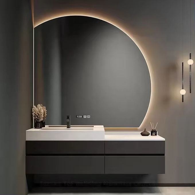 En contreplaqué, salle de bains moderne Vanité, évier de toilette unique de 60 pouces. 0