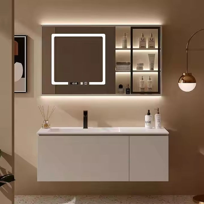 Unité de vanité d' évier rectangulaire moderne Combo de cabinet pour salle de bains 0