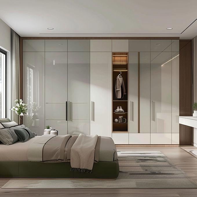 Couleur personnalisée Vêtements modernes Armoire en bois massif Construire un placard pour la maison Meubles économiques 1