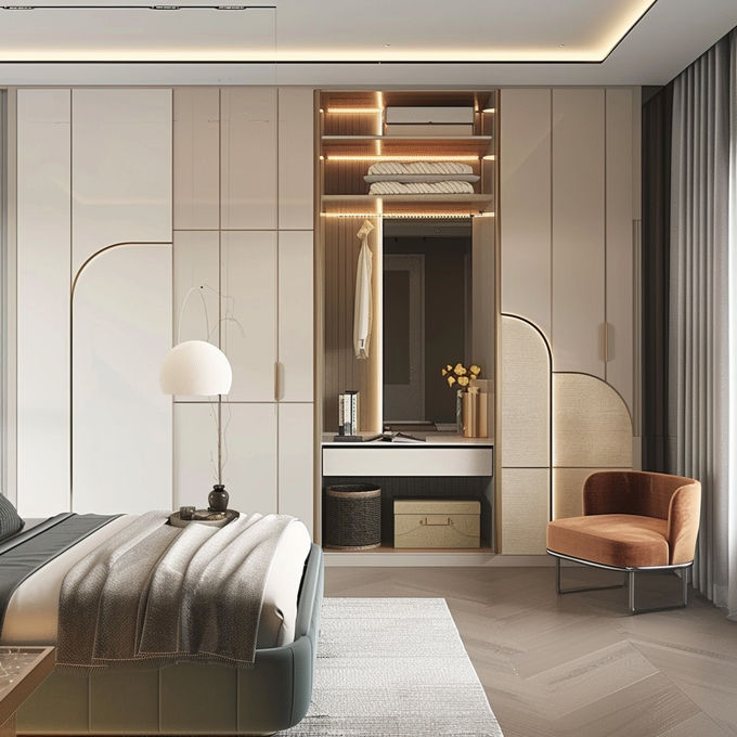 Meubles de chambre à coucher modernes économiques Armoire avec rangement 0